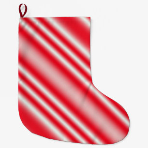 Meia De Natal Grande Canas Vermelhas E Doces Brancos Estirpadas