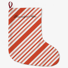 Meia De Natal Grande Candy Cane Chorus-Stripe-Diagonal