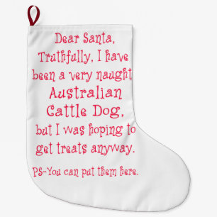 Meia De Natal Grande Cão australiano impertinente do gado
