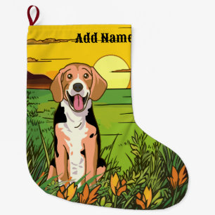 Meia De Natal Grande Cão Beagle