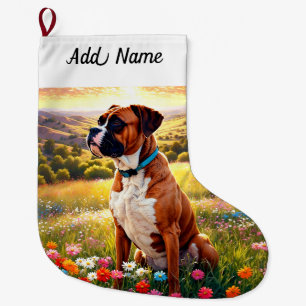 Meia De Natal Grande Cão Boxer