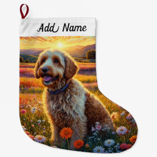 Meia De Natal Grande Cão Labradoodle