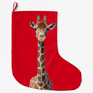 Meia De Natal Grande Cara bonito do girafa
