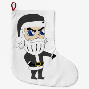 Meia De Natal Grande cara ruim santa claus