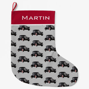 Meia De Natal Grande Carro vintage Preto Clássico Masculino Automátic