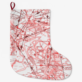 Meia De Natal Grande Carta de Rota de Baixa Altitude