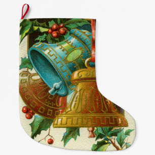 Meia De Natal Grande Cartão de Boas Festas Natalícias Vintage Festivo