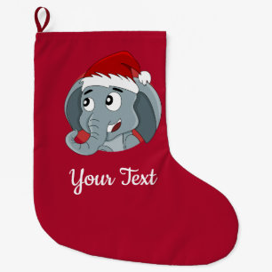 Meia De Natal Grande Cartoon de Natal do elefante