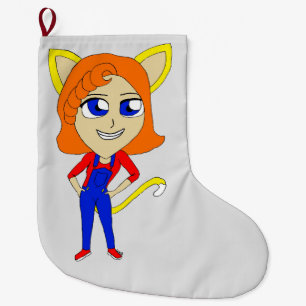 Meia De Natal Grande catgirl chibi