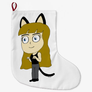 Meia De Natal Grande catgirl chibi