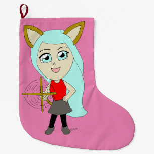 Meia De Natal Grande catgirl chibi