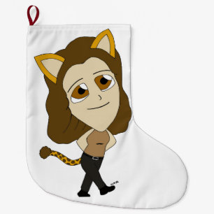 Meia De Natal Grande catgirl chibi