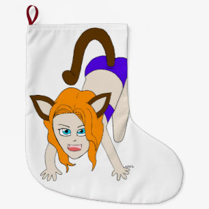 Meia De Natal Grande catgirl chibi