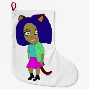 Meia De Natal Grande catgirl chibi