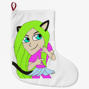 Meia De Natal Grande catgirl chibi