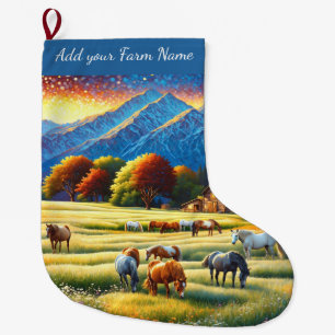 Meia De Natal Grande Cavalos na Fazenda