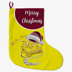 Meia De Natal Grande Chapéu de Natal fofo