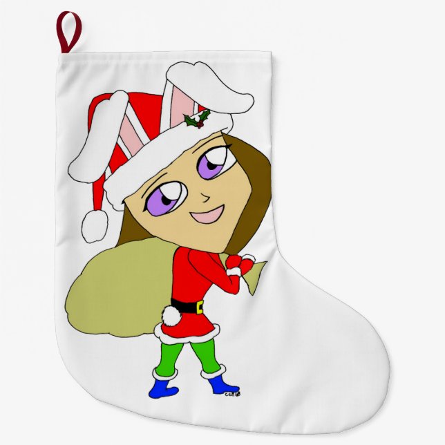 Meia De Natal Grande chibi bunnygirl (Frente)