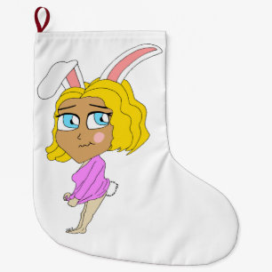 Meia De Natal Grande chibi bunnygirl