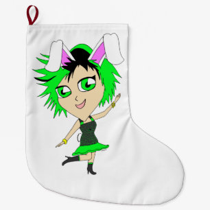 Meia De Natal Grande chibi bunnygirl
