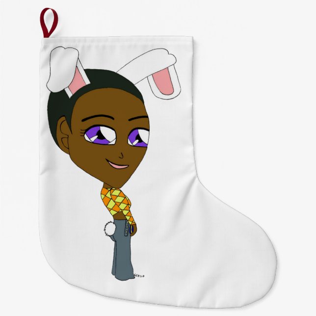 Meia De Natal Grande chibi bunnygirl (Frente)