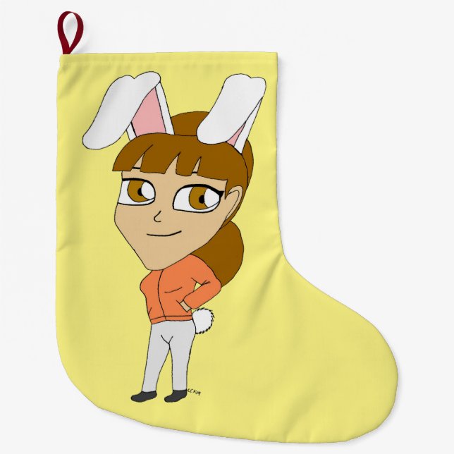 Meia De Natal Grande chibi bunnygirl (Frente)