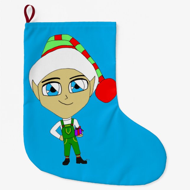 Meia De Natal Grande chibi elf (Frente)