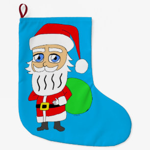 Meia De Natal Grande Chibi Santa Claus