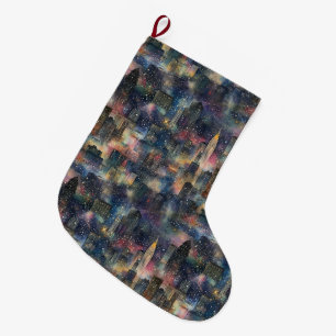 Meia De Natal Grande Chicago no Natal e nas Aquarelas do Ano Novo