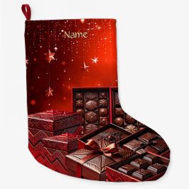 Meia De Natal Grande Chocolate Candy Holiday Stocking