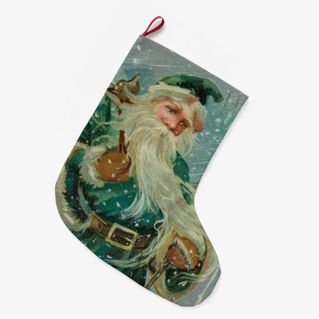 Meia De Natal Grande Christmas Stocking (Frente (Pendurada))