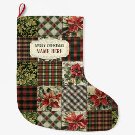 Meia De Natal Grande Christmas Stocking Gift Wrapping Vintage Patchwork