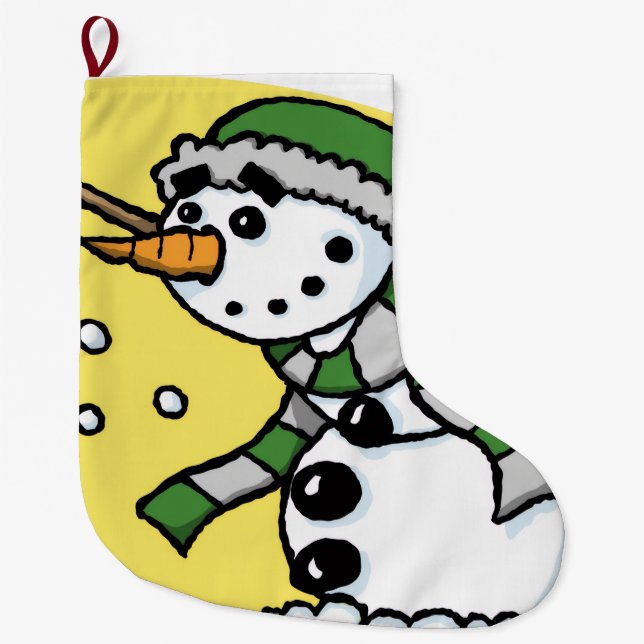Meia De Natal Grande Christmas Stocking, Snowman (Frente)