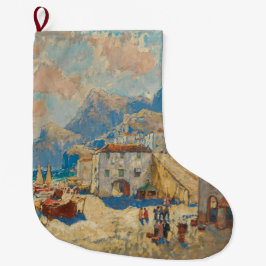 Meia De Natal Grande Cidade Costeira na Espanha (Paisagem Espanhola Vin