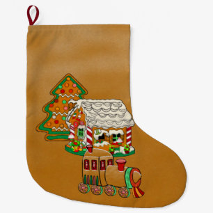 Meia De Natal Grande Cidade do gengibre