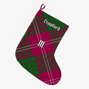 Meia De Natal Grande Clan Crawford Tartan Christmas Stocks