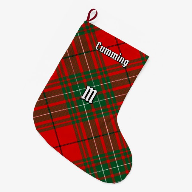 Meia De Natal Grande Clan Cumming Tartan (Frente (Pendurada))