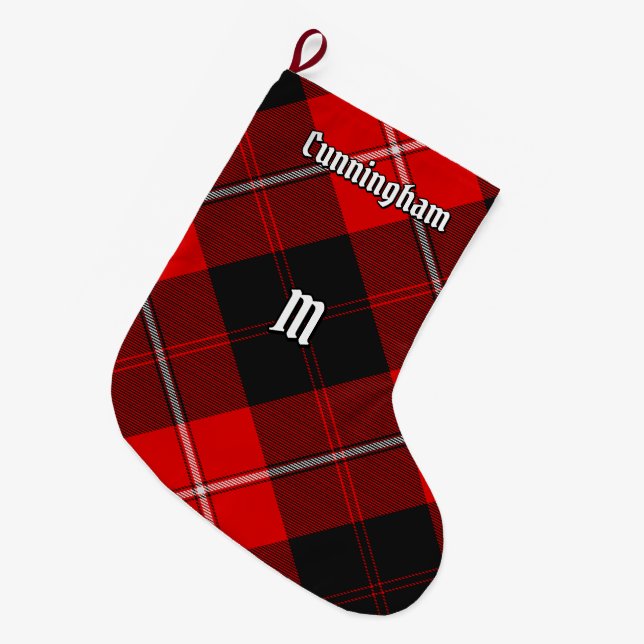 Meia De Natal Grande Clan Cunningham Tartan (Frente (Pendurada))