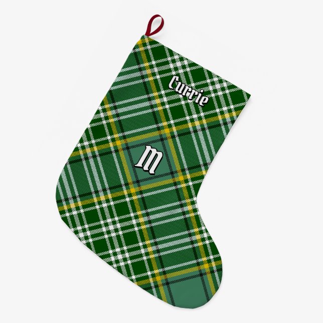 Meia De Natal Grande Clan Currie Tartan (Frente (Pendurada))