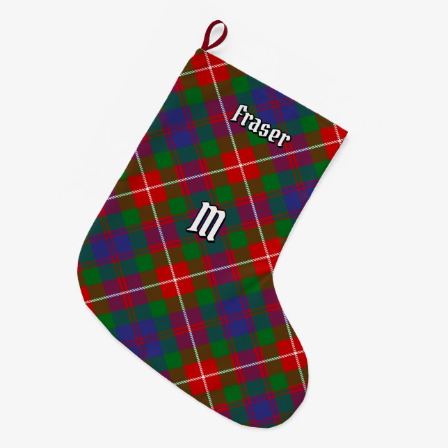 Meia De Natal Grande Clan Fraser de Lovat Tartan (Frente (Pendurada))