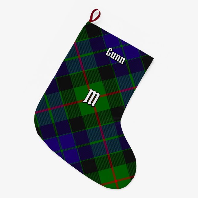 Meia De Natal Grande Clan Gunn Tartan Christmas Stocks (Frente (Pendurada))