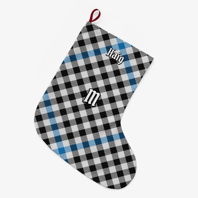 Meia De Natal Grande Clan Haig Check Tartan (Frente (Pendurada))