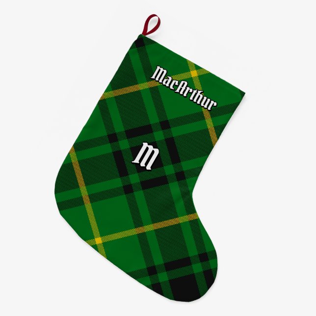 Meia De Natal Grande Clan MacArthur Tartan (Frente (Pendurada))