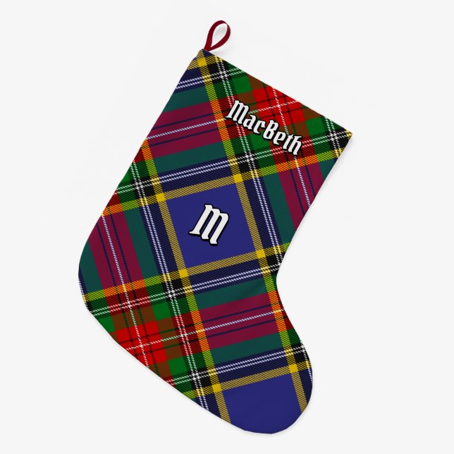 Meia De Natal Grande Clan MacBeth Tartan - Parada de Natal (Frente (Pendurada))