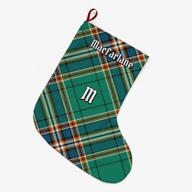Meia De Natal Grande Clan MacFarlane Caça Antigo Tartan (Frente (Pendurada))