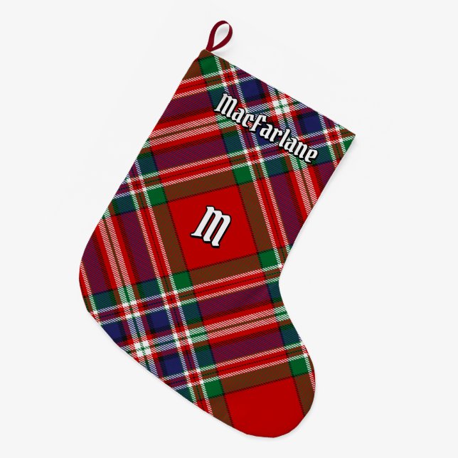 Meia De Natal Grande Clan MacFarlane Red Tartan (Frente (Pendurada))