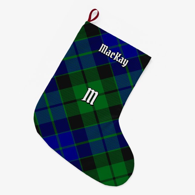 Meia De Natal Grande Clan MacKay Tartan (Frente (Pendurada))