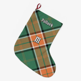 Meia De Natal Grande Clan Pollock Tartan Christmas Stocks