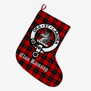 Meia De Natal Grande Clan Ramsay Crest Crachá & Tartan