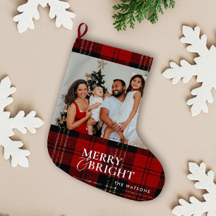Meia De Natal Grande Clássico Moderno Minimalista Foto de Família